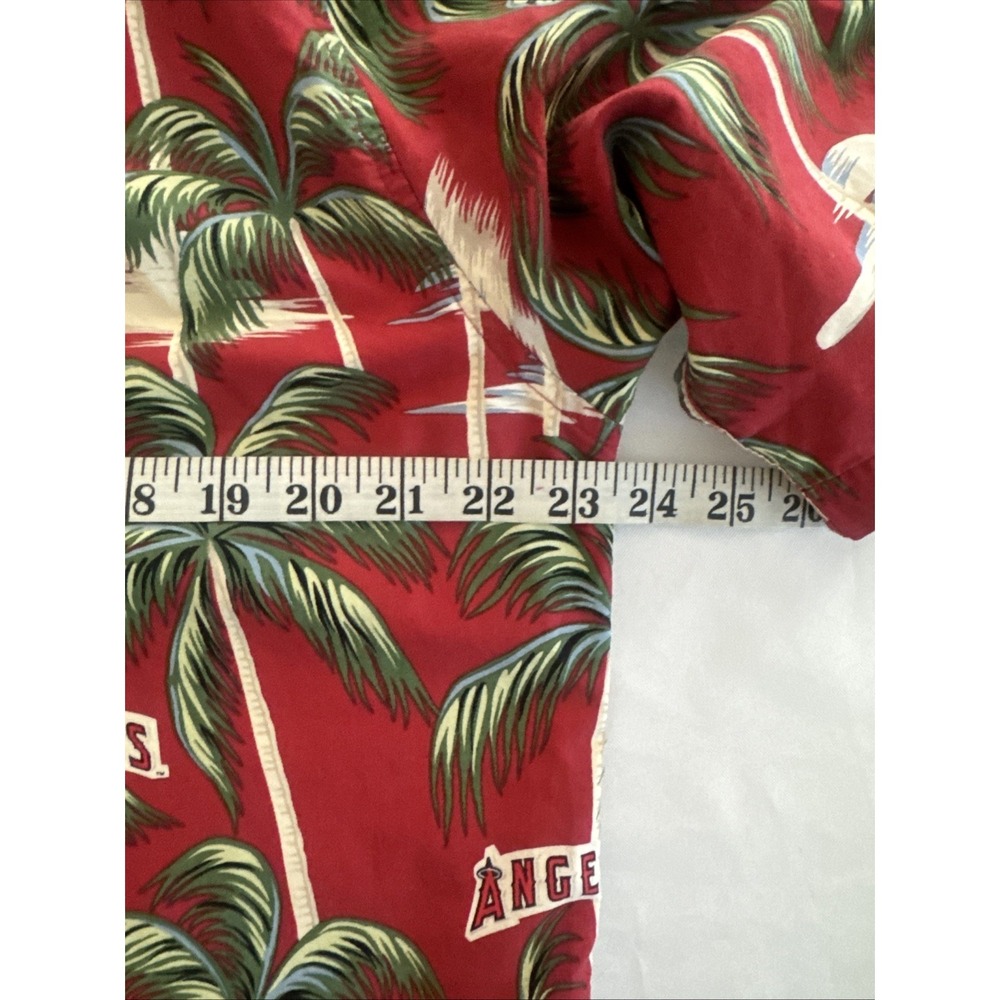 Reyn Spooner Hawaiian Shirt Mens Size L Anaheim Angels Vintage Palm Trees  MLB - Picture 3 of 5